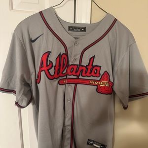 Nike Acuna Jr Braves road jersey. Nike 2021 World Champs patch. Size Men’s M